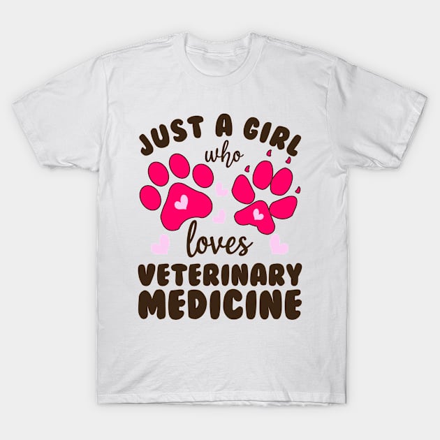 Just a Girl who Loves Veterinary Medicine T-Shirt by cecatto1994